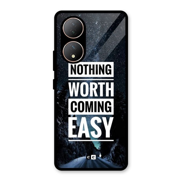 Nothing Worth Easy Glass Back Case for Vivo Y100A