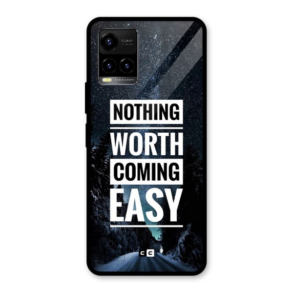 Nothing Worth Easy Glass Back Case for Vivo Y21T