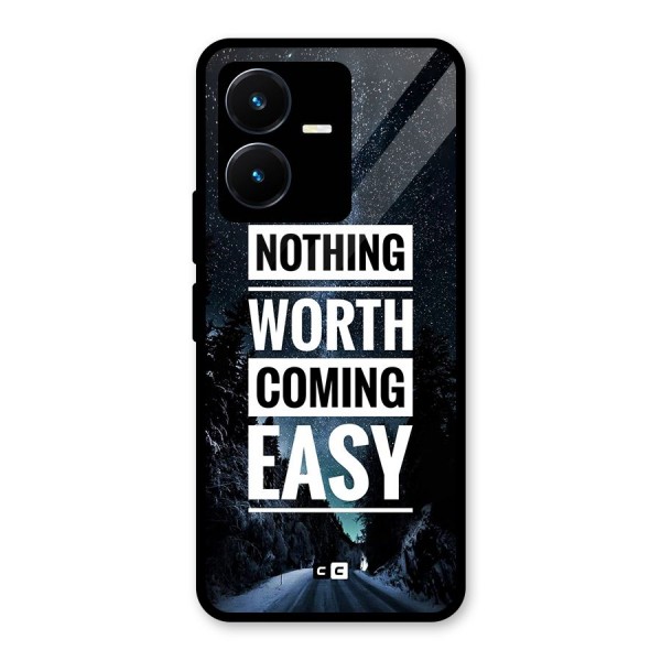 Nothing Worth Easy Glass Back Case for Vivo Y22