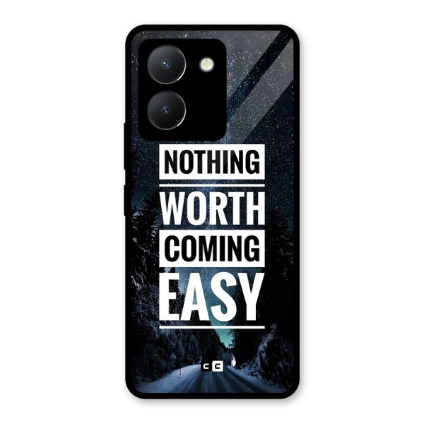 Nothing Worth Easy Glass Back Case for Vivo Y36