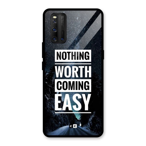 Nothing Worth Easy Glass Back Case for Vivo iQOO 3