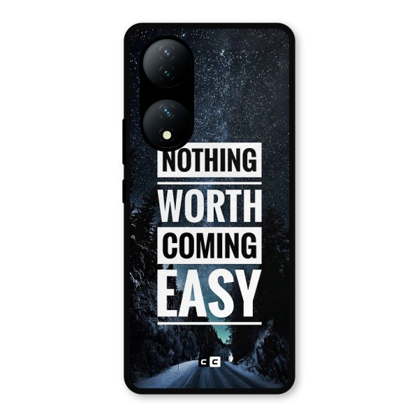 Nothing Worth Easy Metal Back Case for Vivo Y100a