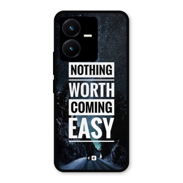 Nothing Worth Easy Metal Back Case for Vivo Y22s