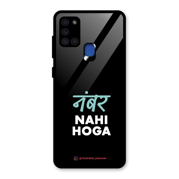 Number Nahi Hoga Black Glass Back Case for Galaxy A21s