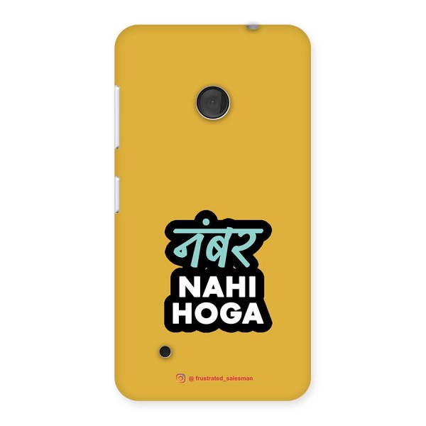 Number Nahi Hoga Mustard Yellow Back Case for Lumia 530