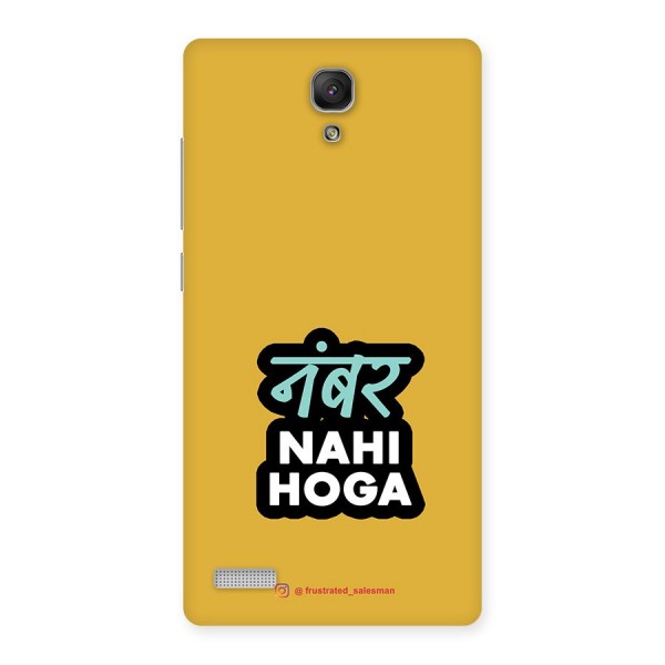 Number Nahi Hoga Mustard Yellow Back Case for Redmi Note