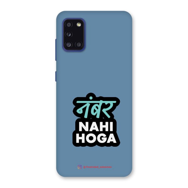 Number Nahi Hoga SteelBlue Back Case for Galaxy A31