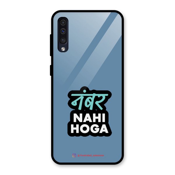 Number Nahi Hoga SteelBlue Glass Back Case for Galaxy A50s