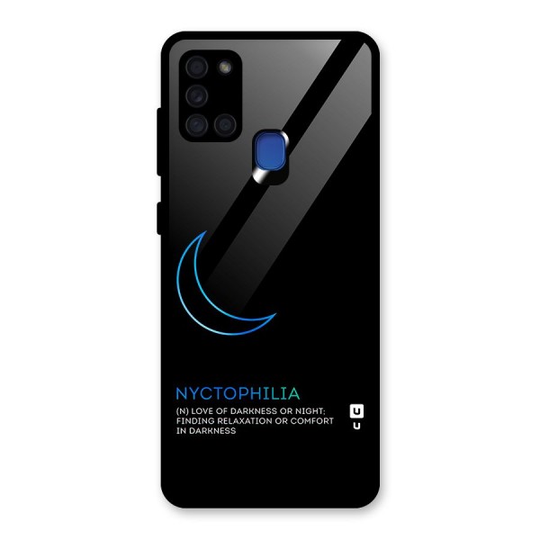 Nyctophilia Love of Darkness Glass Back Case for Galaxy A21s