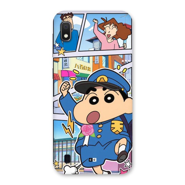 Officer Shinchan Back Case for Galaxy A10