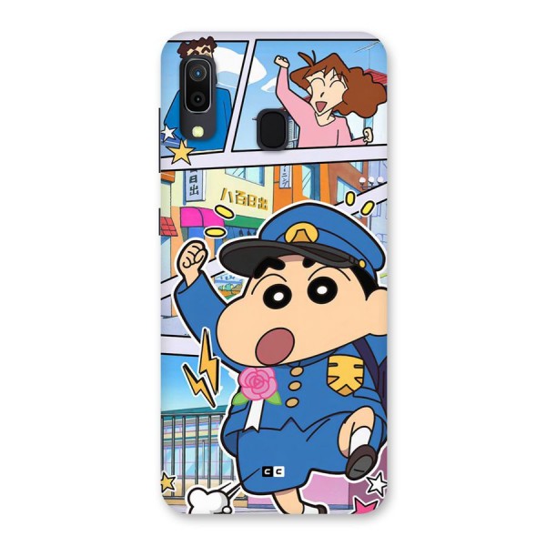 Officer Shinchan Back Case for Galaxy A20