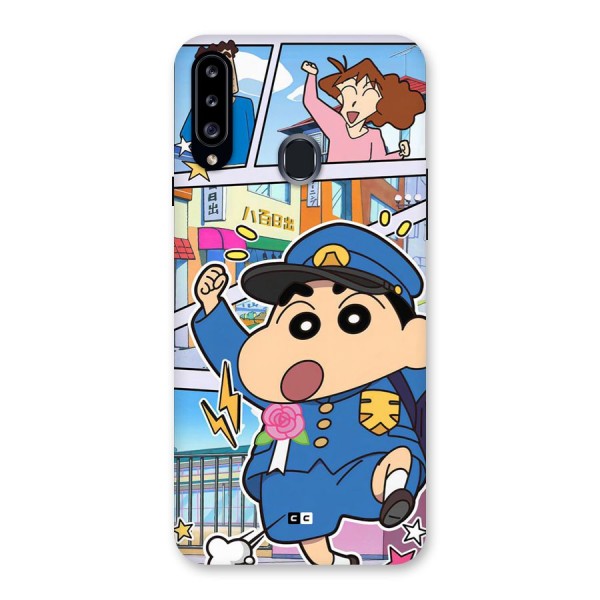 Officer Shinchan Back Case for Galaxy A20s