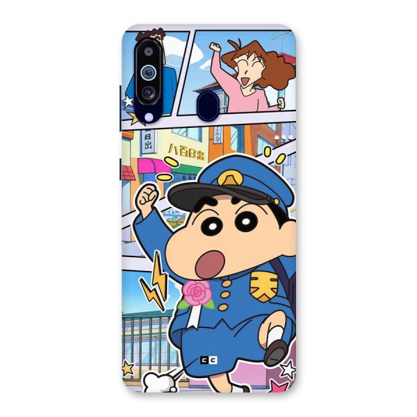 Officer Shinchan Back Case for Galaxy A60