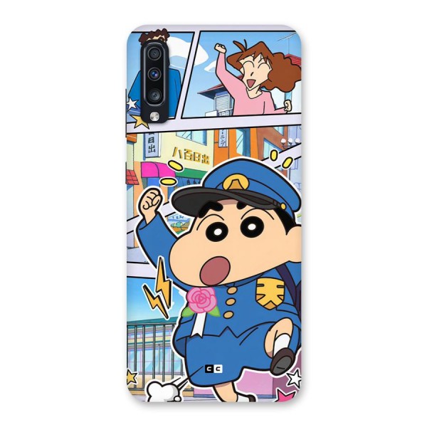 Officer Shinchan Back Case for Galaxy A70s