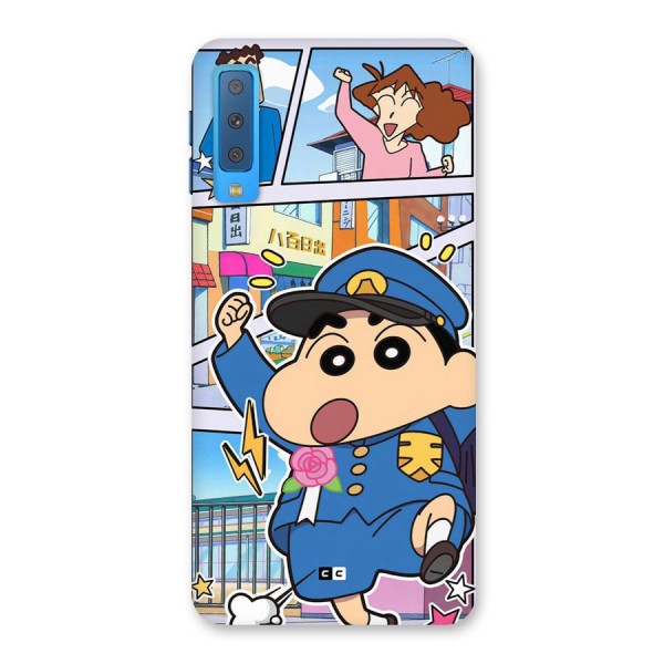 Officer Shinchan Back Case for Galaxy A7 (2018)