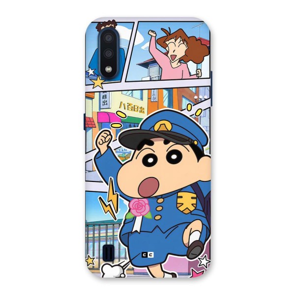 Officer Shinchan Back Case for Galaxy M01