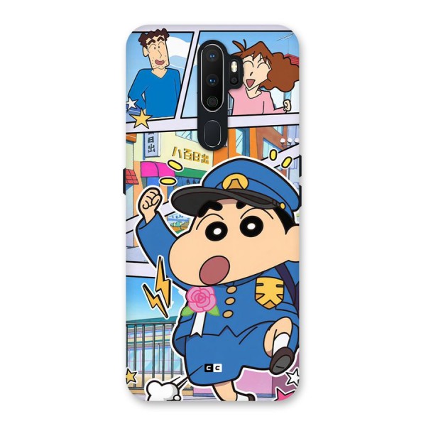 Officer Shinchan Back Case for Oppo A5 (2020)