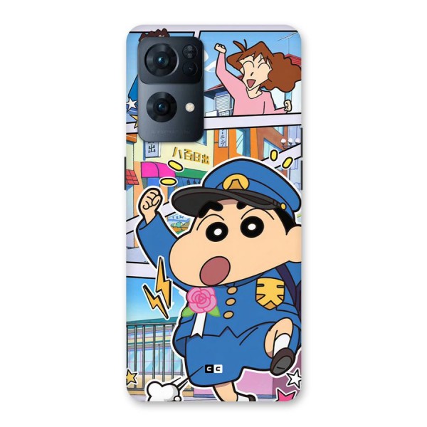 Officer Shinchan Back Case for Oppo Reno7 Pro 5G