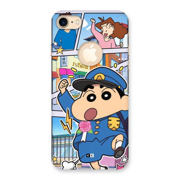 Officer Shinchan Back Case for iPhone 8 Logo Cut