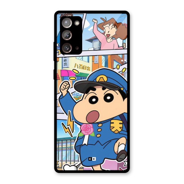 Officer Shinchan Glass Back Case for Galaxy Note 20