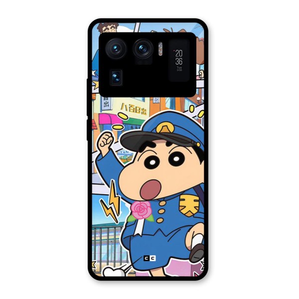 Officer Shinchan Glass Back Case for Mi 11 Ultra