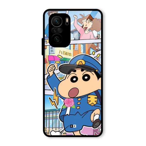 Officer Shinchan Glass Back Case for Mi 11x