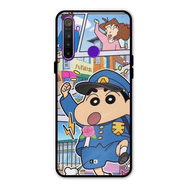 Officer Shinchan Glass Back Case for Realme 5s