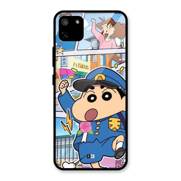 Officer Shinchan Glass Back Case for Realme C11