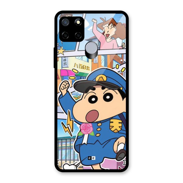 Officer Shinchan Glass Back Case for Realme C12