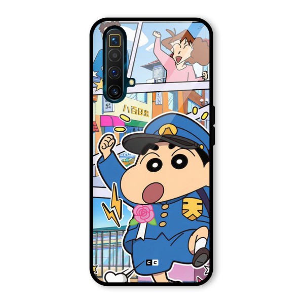 Officer Shinchan Glass Back Case for Realme X3 SuperZoom