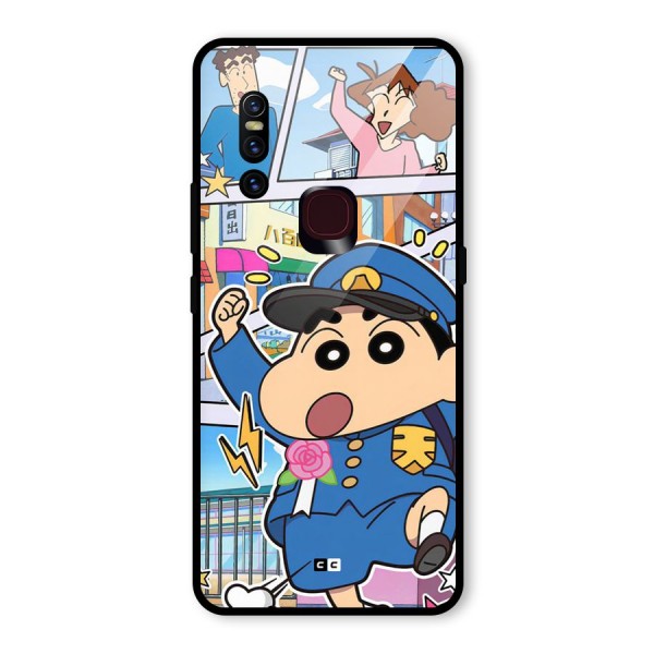 Officer Shinchan Glass Back Case for Vivo V15