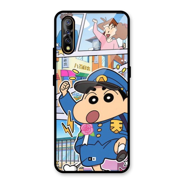 Officer Shinchan Glass Back Case for Vivo Z1x