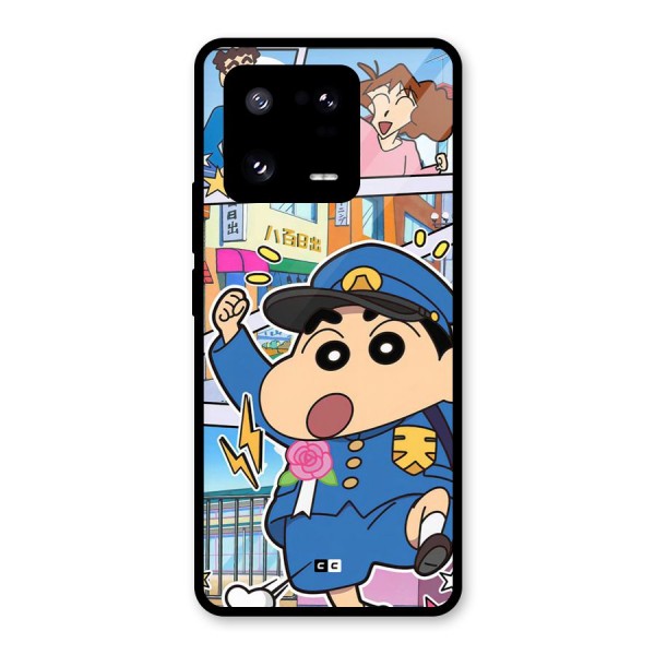 Officer Shinchan Glass Back Case for Xiaomi 13 Pro