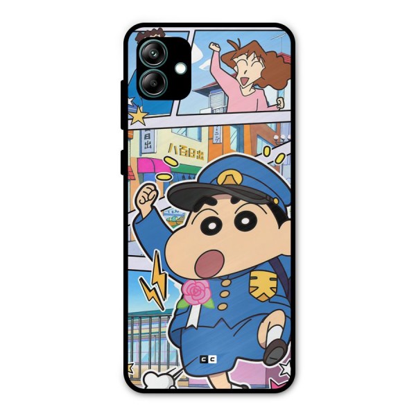 Officer Shinchan Metal Back Case for Galaxy A04