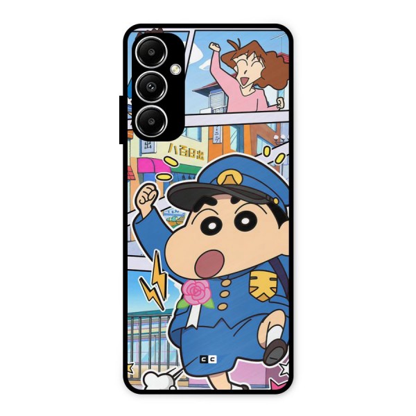 Officer Shinchan Metal Back Case for Galaxy A05s