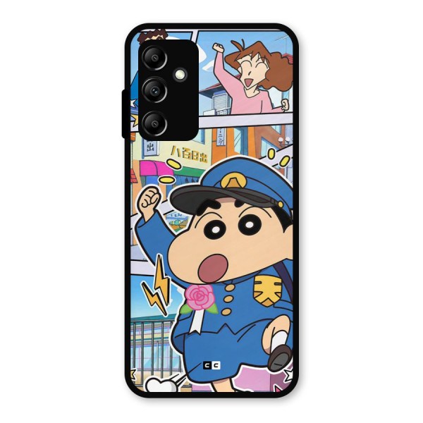 Officer Shinchan Metal Back Case for Galaxy A14 5G