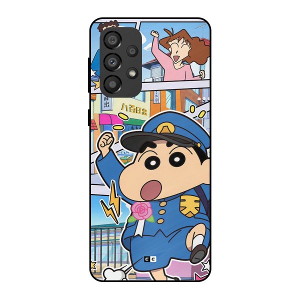 Officer Shinchan Metal Back Case for Galaxy A33 5G