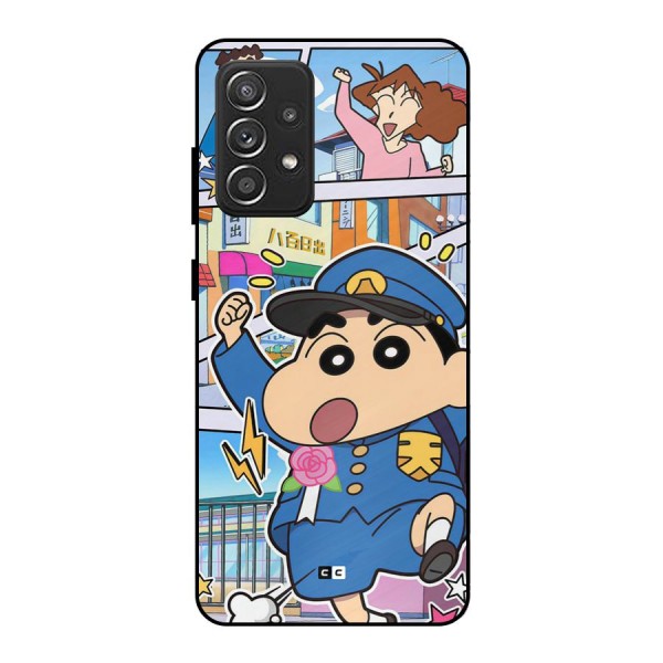 Officer Shinchan Metal Back Case for Galaxy A52