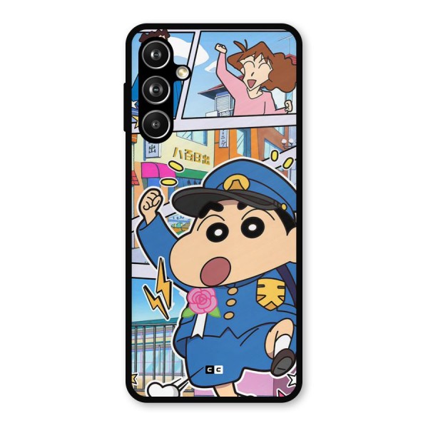 Officer Shinchan Metal Back Case for Galaxy F54