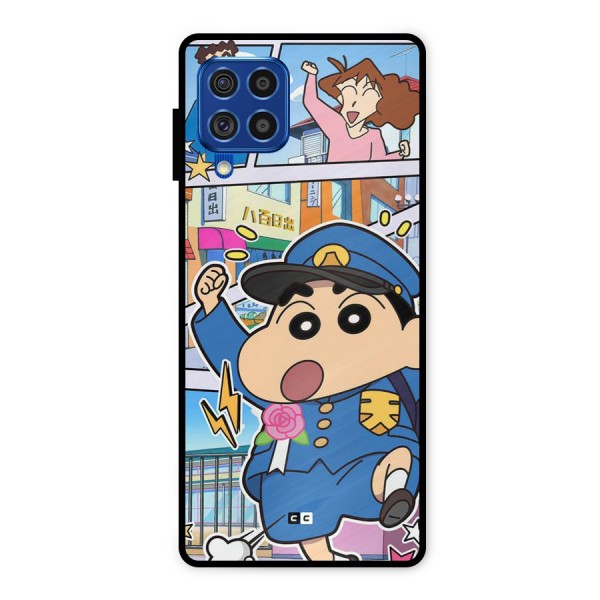 Officer Shinchan Metal Back Case for Galaxy F62