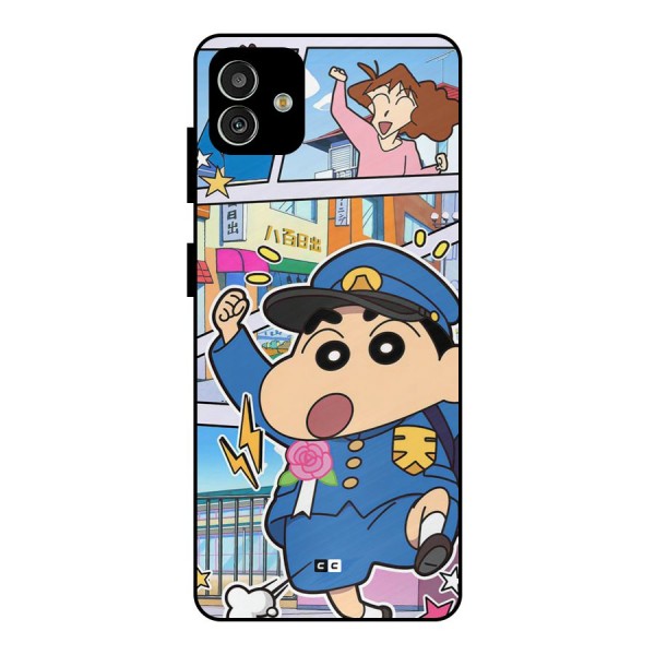 Officer Shinchan Metal Back Case for Galaxy M13 5G