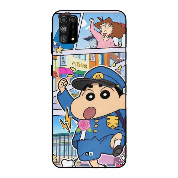 Officer Shinchan Metal Back Case for Galaxy M31