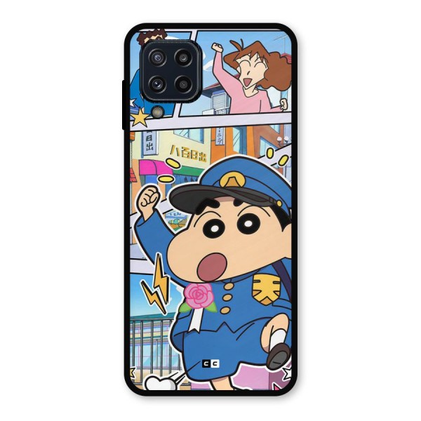 Officer Shinchan Metal Back Case for Galaxy M32