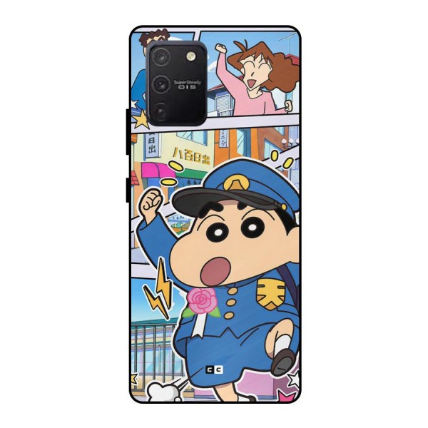 Officer Shinchan Metal Back Case for Galaxy S10 Lite