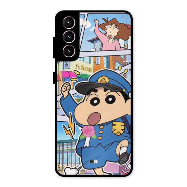 Officer Shinchan Metal Back Case for Galaxy S21 5G