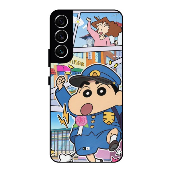 Officer Shinchan Metal Back Case for Galaxy S22 5G