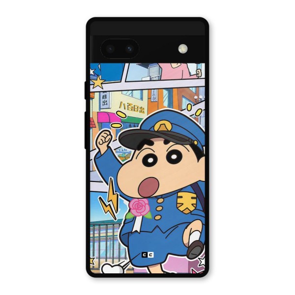 Officer Shinchan Metal Back Case for Google Pixel 6a