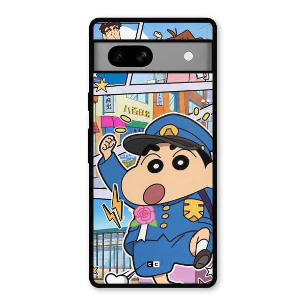 Officer Shinchan Metal Back Case for Google Pixel 7a