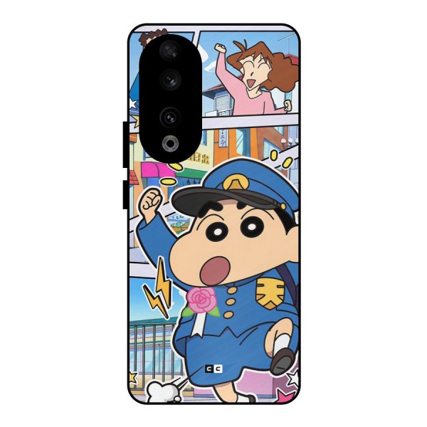 Officer Shinchan Metal Back Case for Honor 90