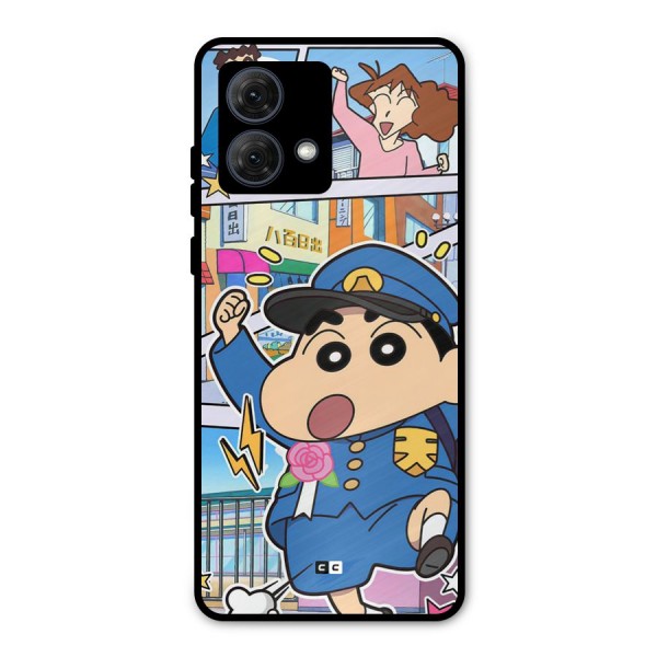 Officer Shinchan Metal Back Case for Moto G84